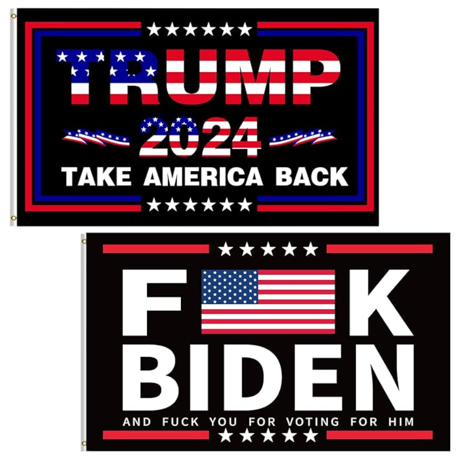 Trump 2024 Flag 3x5 Outdoor Take America Back Flag 2 Pack Premium Polyester Trump Flags and F Biden Flag with Brass Grommets for Outdoor Indoor Room Wall