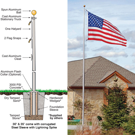 25ft One Piece Flag {Pole