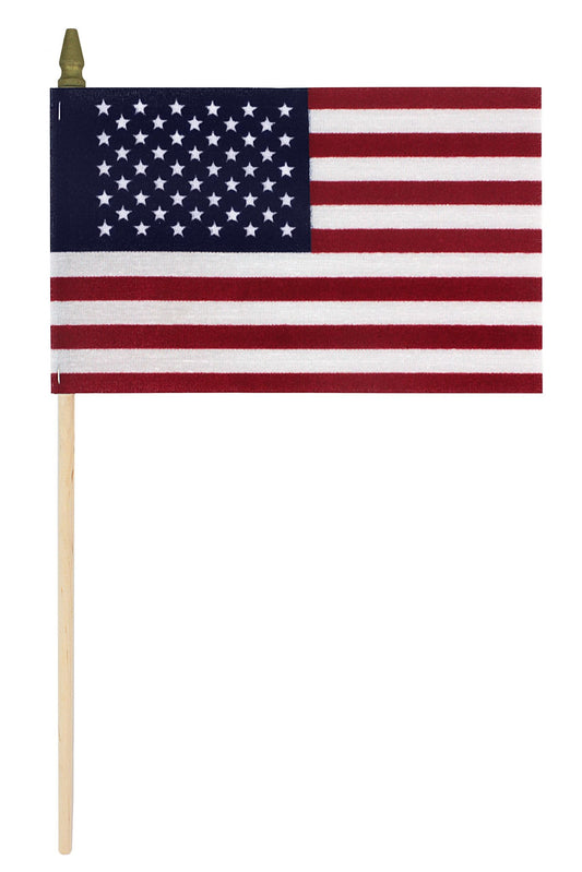 Stick Flag 4"x6" No Fray Cotton Spear Tip (144ct)