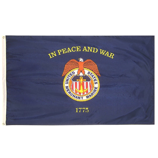 United States Merchant Marine Nylon Flag w\Header and Grommets