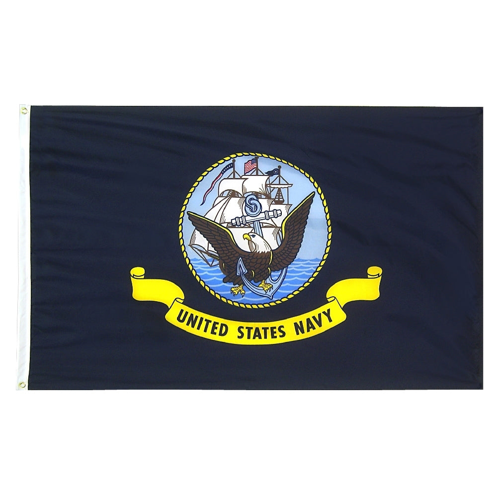 Navy Nylon Flag w\Header and Grommets