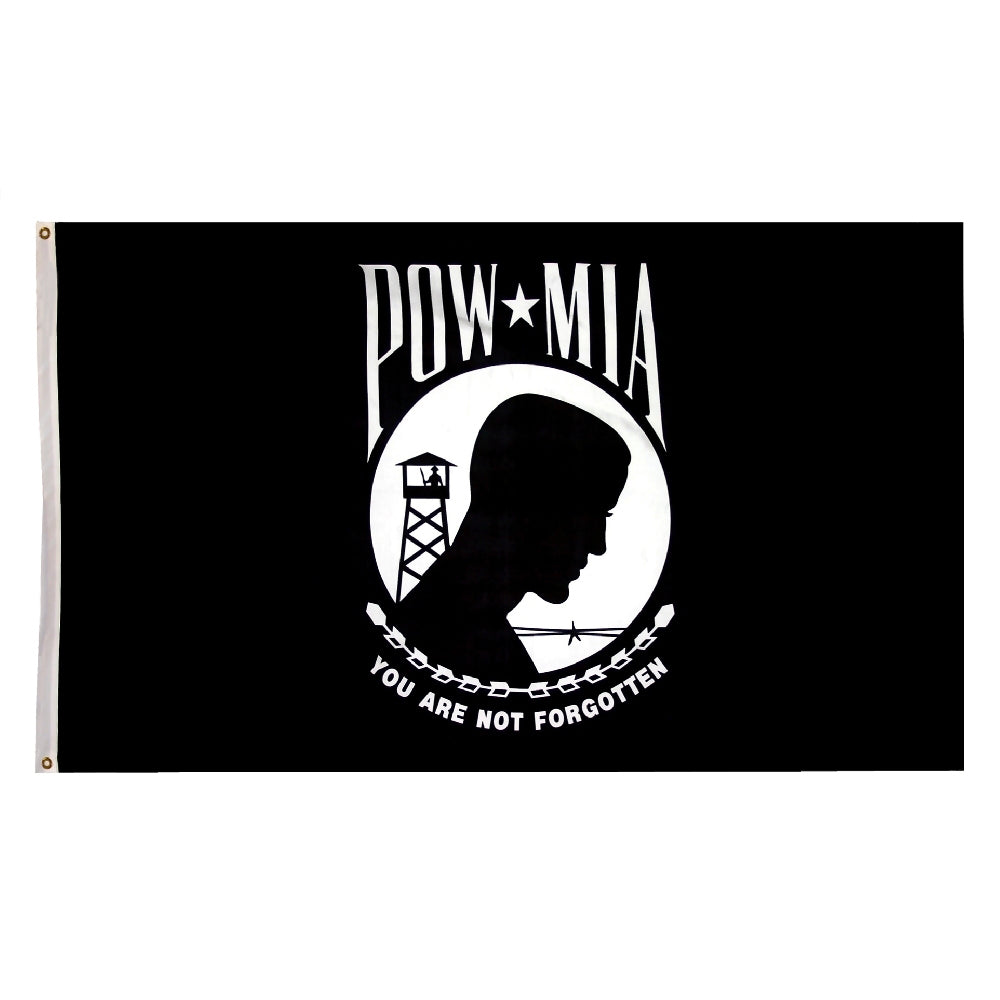 POW/MIA Single Face Nylon w\Header And Grommet