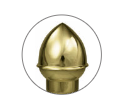 Acorn for 1 in Budget Aluminum Pole, Slip Fit Gold Plastic